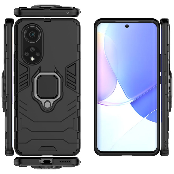 Case for Huawei Nova 9, Kickstand Ring, black
