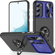 Case for Samsung Galaxy S23, Camera Slide Ring, black / blue