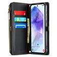 Case CASEME for Samsung Galaxy A55 5G, RFID Leather Wallet, with shoulder strap, black