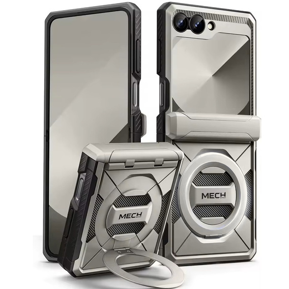 Case with magnetic stand for Samsung Galaxy Z Flip7 FE / Z Flip6, grey