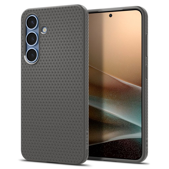Spigen case for Samsung Galaxy S25, Liquid Air, black + 9H Tempered Glass