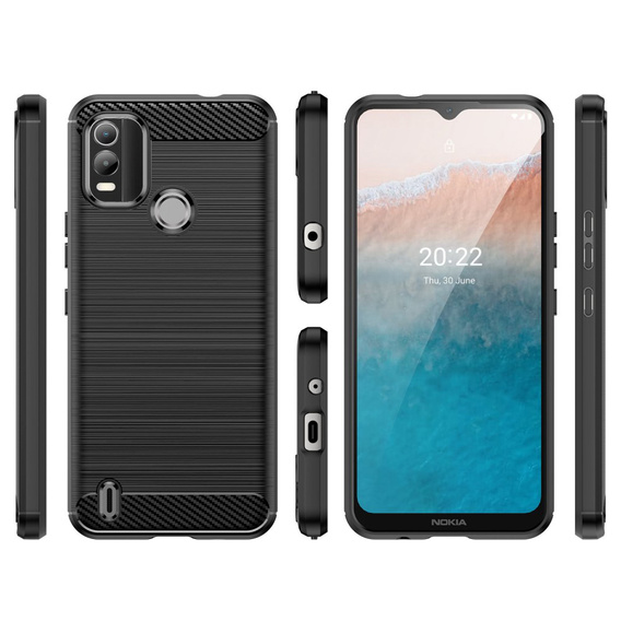 Case for Nokia C21 Plus 4G, Carbon, black
