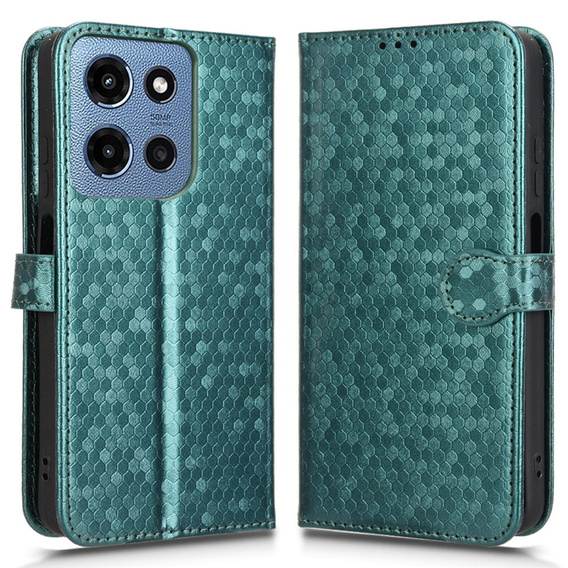 Flip case for Motorola Moto G86 Power 5G, Wallet Rhombus, green