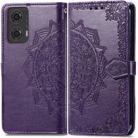 Flip case for Motorola Moto E14, Mandala, purple