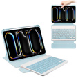 Keyboard case for iPad Pro 11" 2024 (5 gen.), Rotary 360° Leather, light blue
