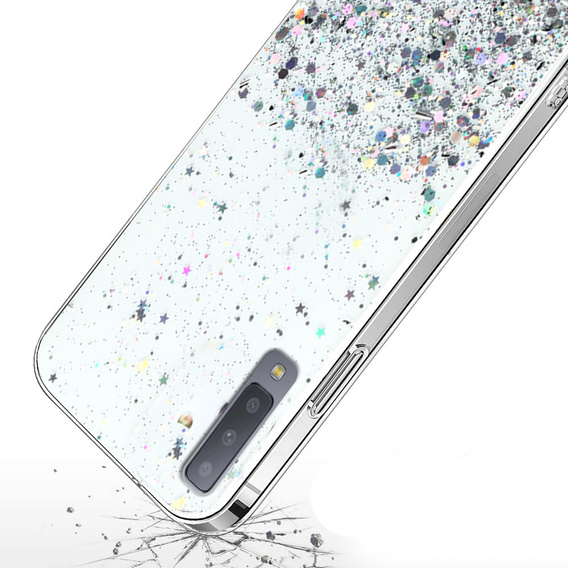 Case for Samsung Galaxy A7 2018, Glittery, transparent