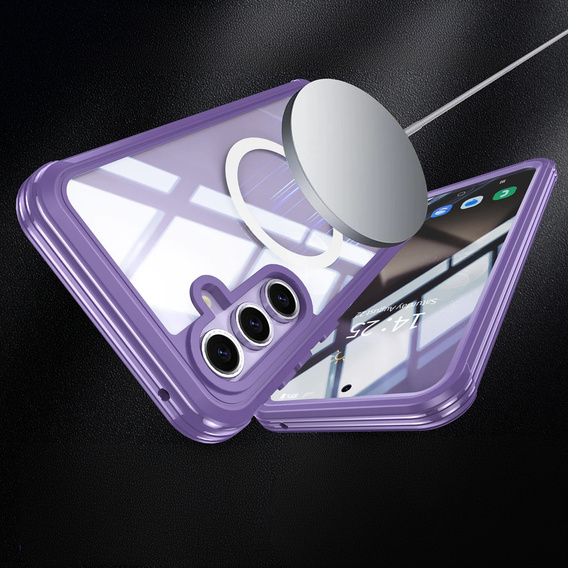 Case for Samsung Galaxy S25+ Plus, Shockproof, with glass, for MagSafe, purple