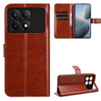 Flip case for Xiaomi Poco F6 Pro, Crazy Horse Wallet, brown