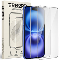 2x Tempered Glass ERBORD 9H Hard Glass for phone screen for iPhone 16