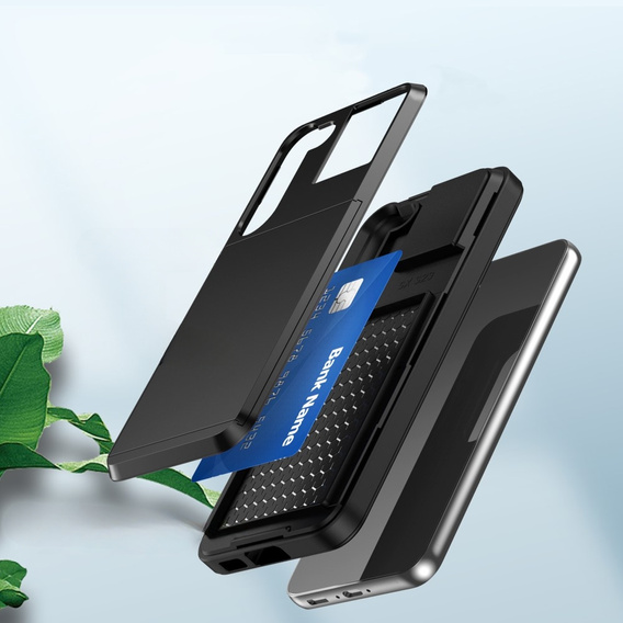 Case for Samsung Galaxy S23, Sliding Card Holder, black