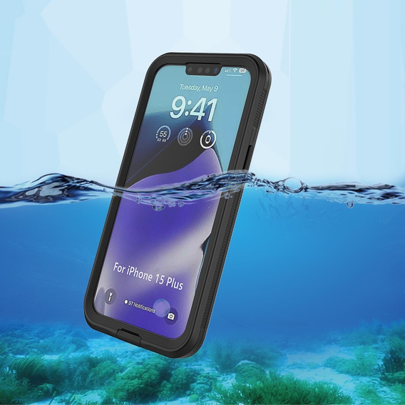 IP68 Waterproof Case for iPhone 15 Plus, black