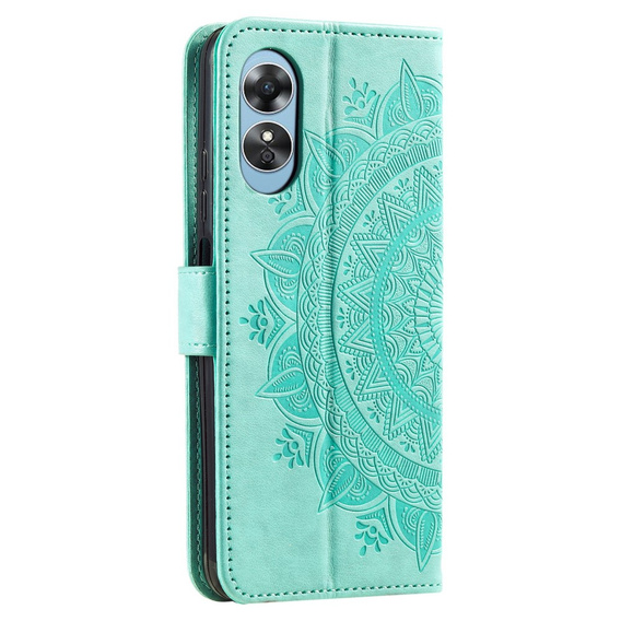Flip case for Oppo A17, Mandala, green