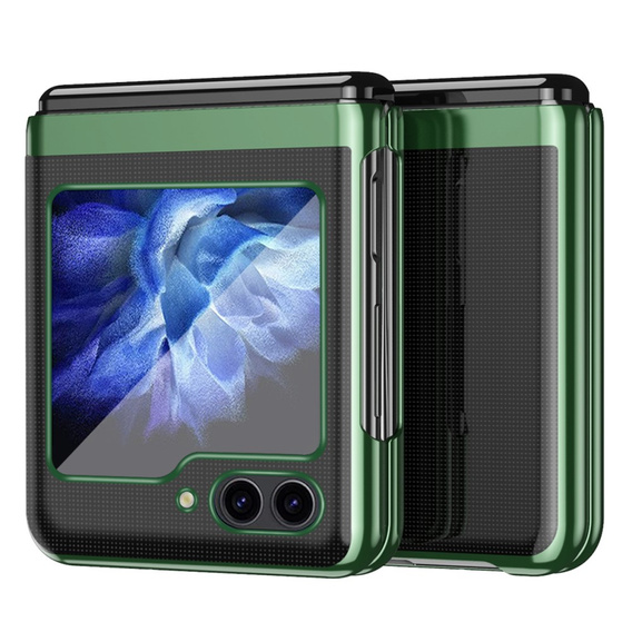 Case for Samsung Galaxy Z Flip7 FE / Z Flip6, PC Case, transparent / green
