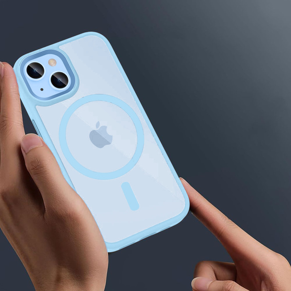 Case for iPhone 13, for MagSafe, ERBORD Matt Case, blue + Screen Glass