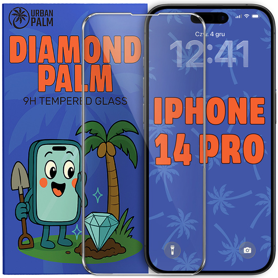 Diamond Palm Tempered Glass for iPhone 14 Pro