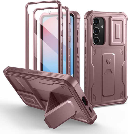 Armored case for Samsung Galaxy S24 FE, Dexnor Full Body (Two Frames), pink rose gold