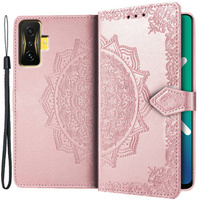 Flip case for Xiaomi Poco F4 GT, Mandala, pink rose gold