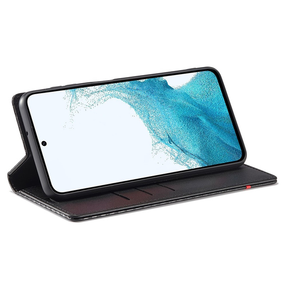 LC.IMEEKE flap case for Samsung Galaxy A17 5G, carbon textured, black
