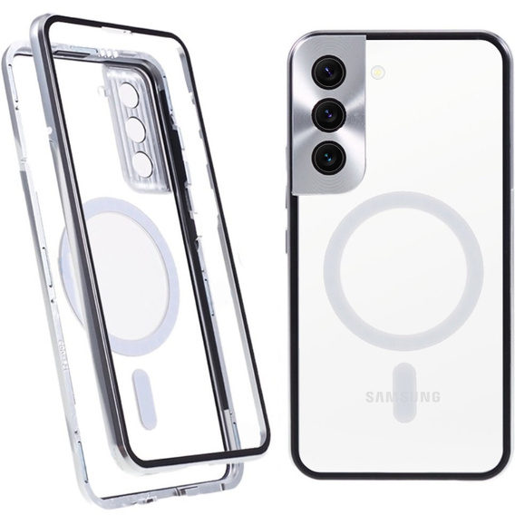 Magnetic Dual Glass MagSafe case for Samsung Galaxy S21+ Plus, silver