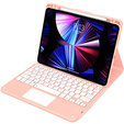 Case + keyboard iPad Air 10.9 4 2020 / 5 2022, Touchpad, pink rose gold