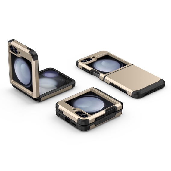 Armored Case for Samsung Galaxy Z Flip7 FE / Z Flip6, Armor Shockproof, gold