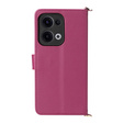 Crossbody Leather Wallet flip case for Oppo Reno 13 5G, maroon