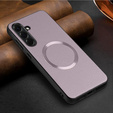 Case for Samsung Galaxy A56 5G, Leather Hybrid MagSafe, purple