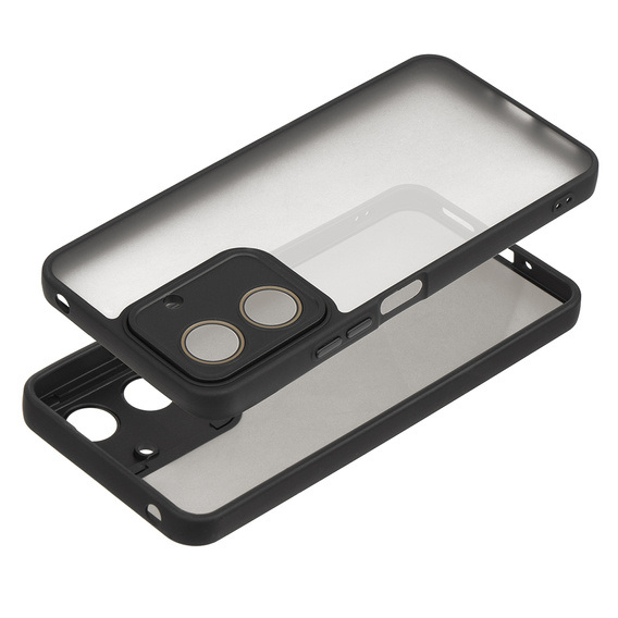 Case for Xiaomi Redmi 13C / Poco C65, Fusion Hybrid, transparent / black + 9H glass