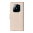 Flip case for Xiaomi Redmi Note 14 Pro 5G / Xiaomi Redmi Note 14 Pro+ 5G / Xiaomi Poco X7 5G, Rhombus Crossbody Leather, beige