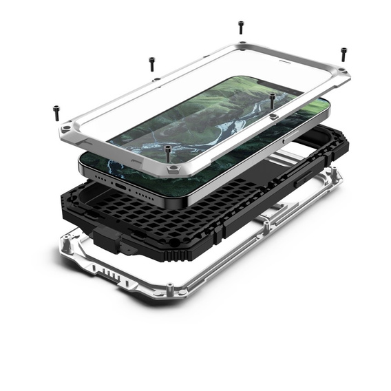 Armored case for iPhone 12 Pro Max, R-JUST, silver