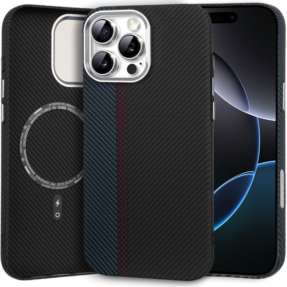 MagSafe's iPhone 16 Pro Max Case, Carbon Fiber, black / blue