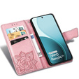 Flap case for Oppo Reno 14, Butterfly, wallet, rose gold