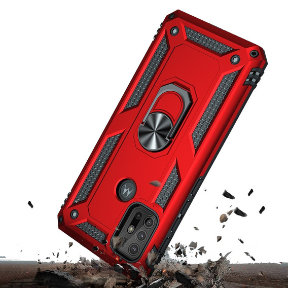 Armor Case for Motorola Moto G10/G30, Nox Case Ring, red