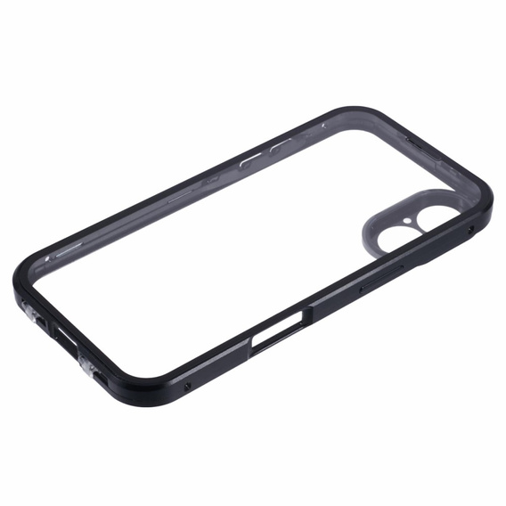 Case for iPhone 16, Magnetic Dual Glass, black
