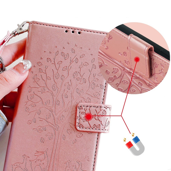 Flip case for Samsung Galaxy M15 5G, Tree, pink