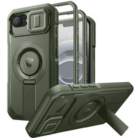 Armored case for iPhone 16e, Dexnor CamProtect MagSafe, green