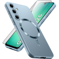 Case for Samsung Galaxy A26, ColorMag, for MagSafe, blue + 9H tempered glass