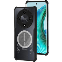 Case for Honor Magic 6 Lite 5G, with magnetic sheet, transparent / black