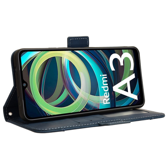 Flip case for Xiaomi Redmi A3, Card Slot, dark blue