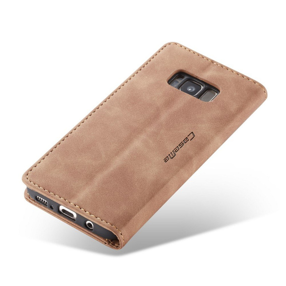 CASEME case for Samsung Galaxy S8, Leather Wallet Case, brown