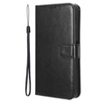 Flip case for Nothing CMF Phone 1, Crazy Horse Wallet, black