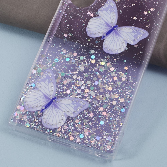Case for Samsung Galaxy S24 Ultra, Glitter Butterfly, purple