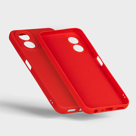 Case for Oppo A18 4G / A38 4G, Silicone Lite, red + 9H glass