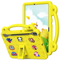Children's case for Samsung Galaxy Tab S9 FE+ Plus, Cute Patterns, with stand, yellow