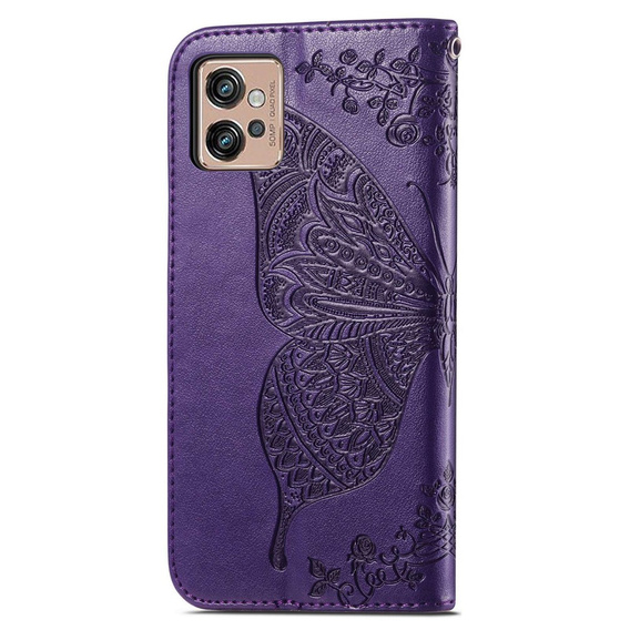 Flip case for Motorola Moto G32, Butterfly, purple