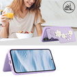 Case for Samsung Galaxy A55 5G, Leather Flower Card Slot, purple