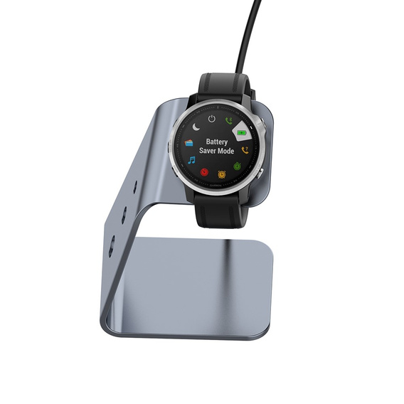 Aluminum USB Docking Station for Garmin Fenix 7/7S/7X/6/6X/6S, grey