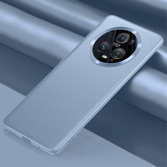 Leather case for Honor Magic 5 Pro, leather hybrid, blue
