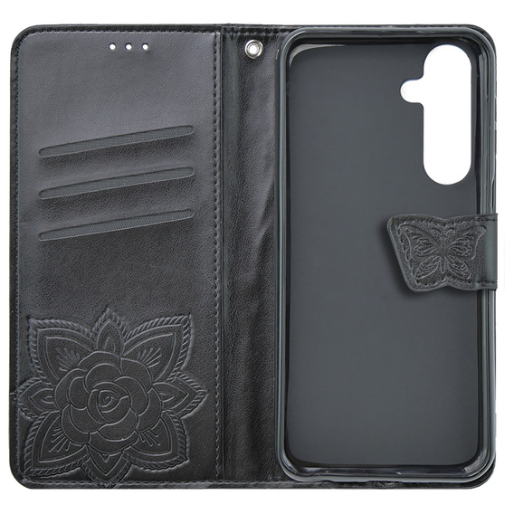 Flip case for Samsung Galaxy S23 FE, Butterfly, black