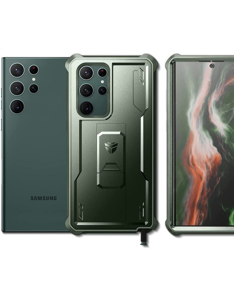 Armored case for Samsung Galaxy S22 Ultra, Dexnor Full Body, green